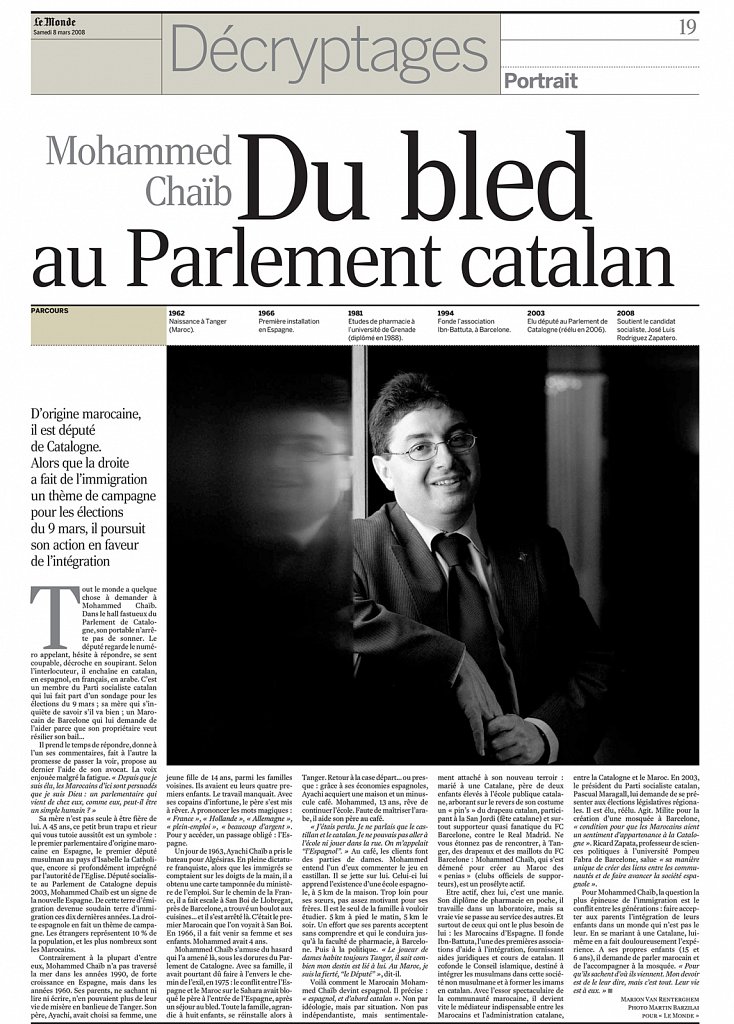 Le Monde - France - Barzilai - portrait - parlement catalant